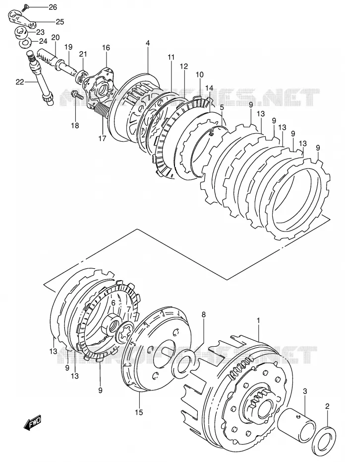 KOPPELING (MODELE R/S/T) Suzuki MOTO 650 DR 1991  DR650RSEM(E4)