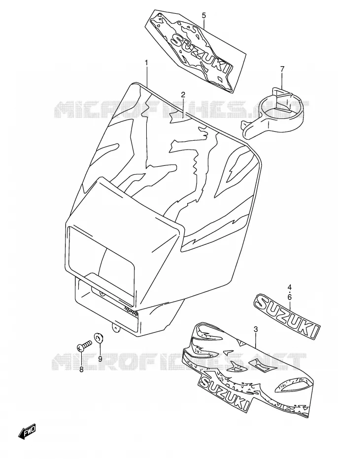 KUIPJE (MODELE N/P/R/S/T) Suzuki MOTO 350 DR 1994  DR350R(E3)