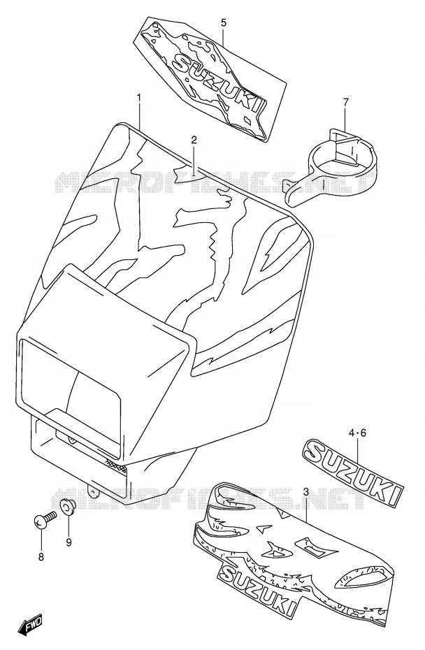 KUIPJE (MODELE N/P/R/S/T) Suzuki MOTO 350 DR 1995  DR350S(E1)