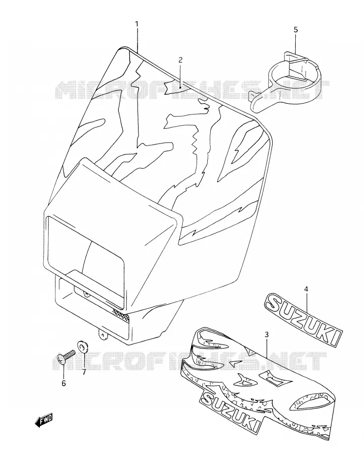 KUIPJE (MODELE N/P/R) Suzuki MOTO 350 DR 1990  DR350L(E28)