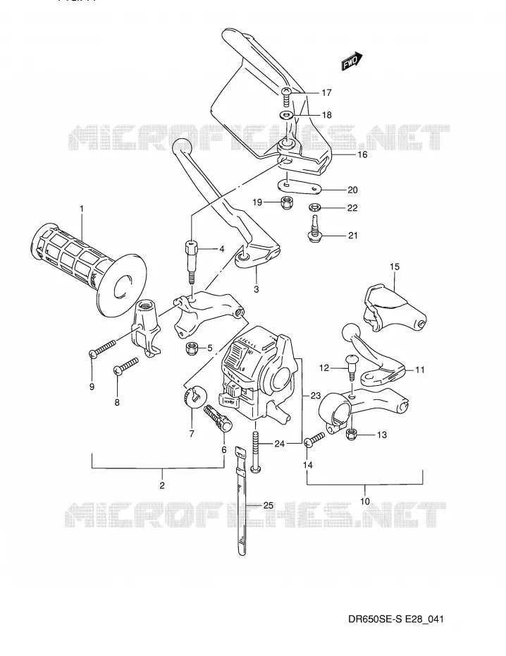 LINKER HANDGREEP (MODELE N/P) Suzuki MOTO 650 DR 1992  DR650SN(E28)
