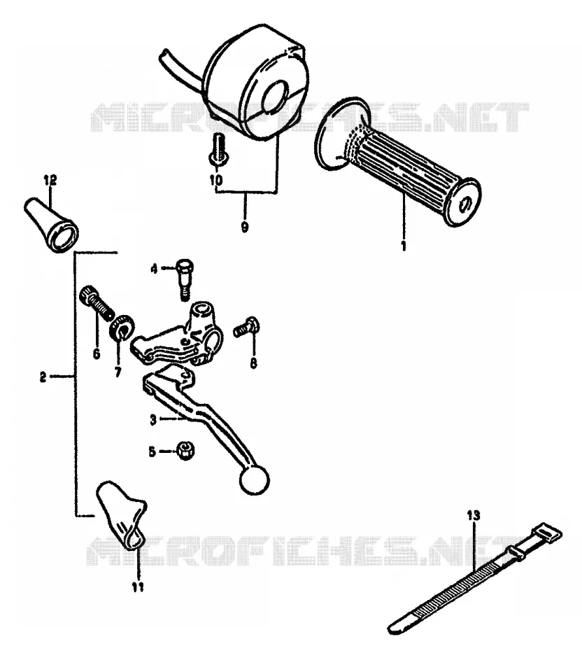 LINKER HANDGREEP (MODELE X E34) Suzuki MOTO 550 GS 1981  GS550MX(X/Z)
