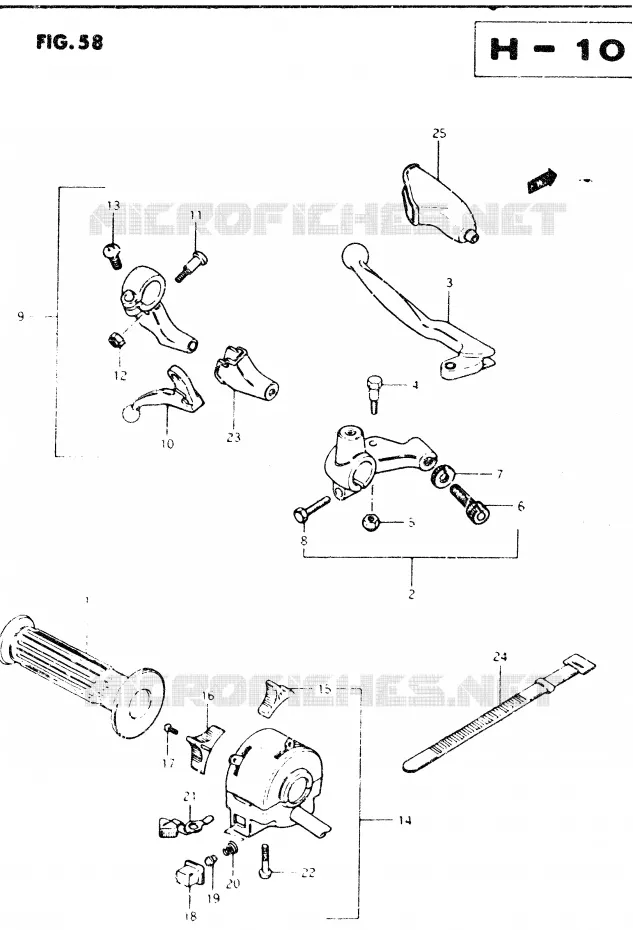 LINKER HANDGREEP Suzuki MOTO 250 DR 1983  DR250SD(E1)