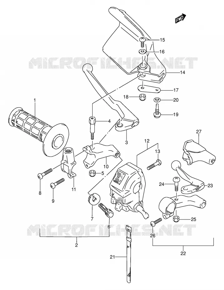 LINKER HANDGREEP Suzuki MOTO 250 DR 1994  DR250SR(E24)