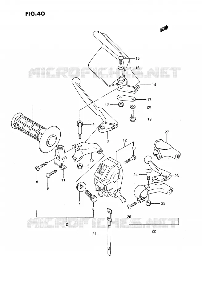LINKER HANDGREEP Suzuki MOTO 350 DR 1994  DR350SR/SHR(E2)