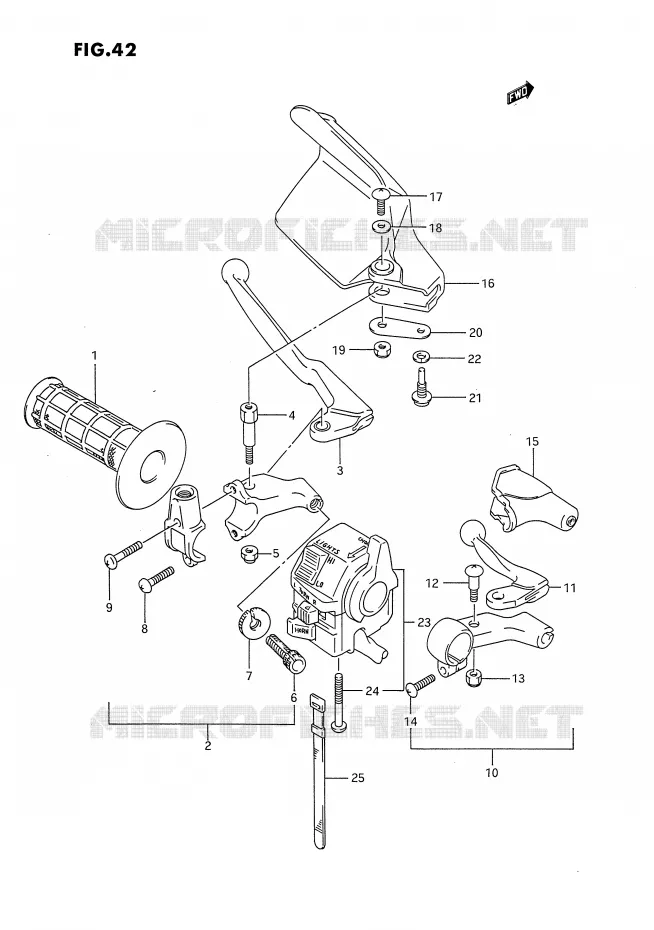 LINKER HANDGREEP Suzuki MOTO 650 DR 1994  DR650RUR(E4)