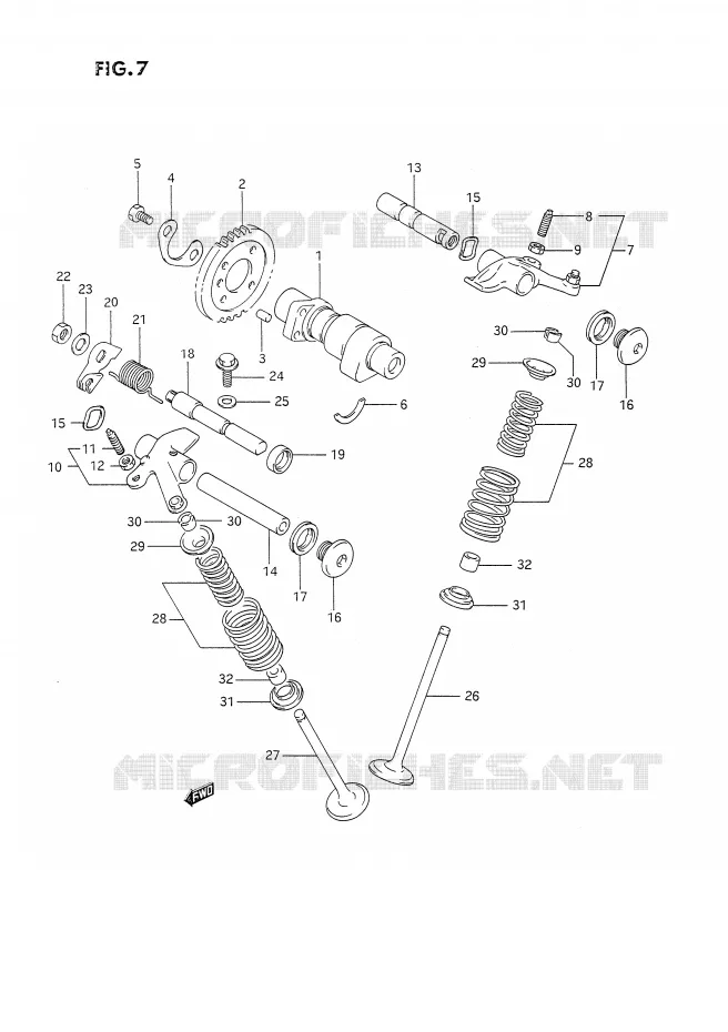 NOKKENAS - VALVES (MODELE L/M/N/P) Suzuki MOTO 350 DR 1992  DR350SN/SHN(E2)