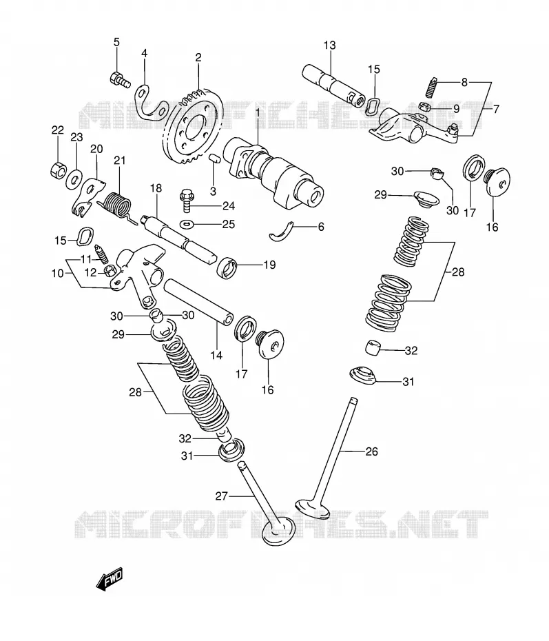NOKKENAS - VALVES (MODELE L/M/N/P) Suzuki MOTO 350 DR 1993  DR350P(E3)