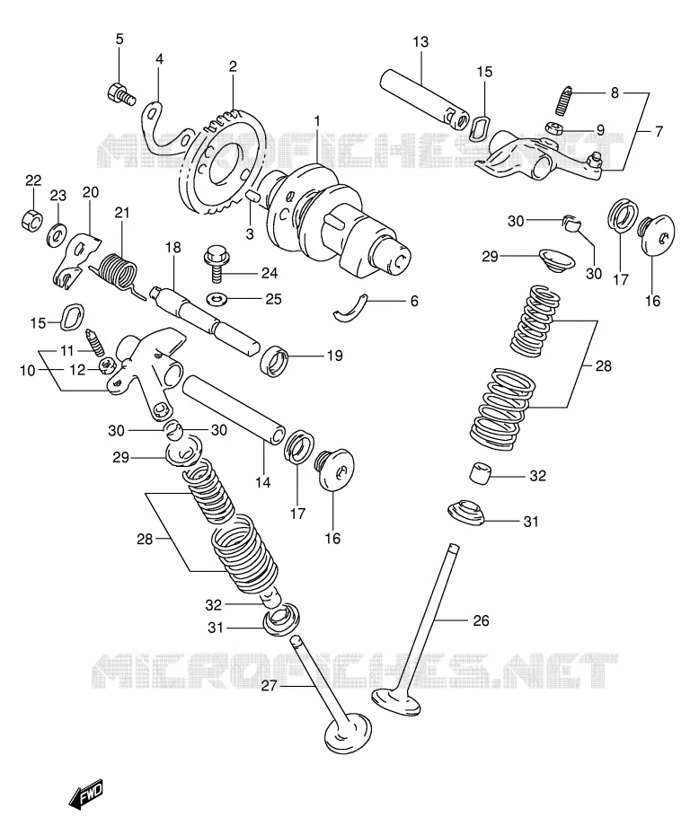 NOKKENAS - VALVES (MODELE R/S/T) Suzuki MOTO 350 DR 1990  DR350L(E1)