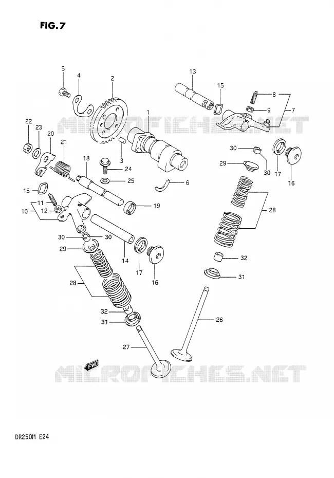 NOKKENAS - VALVES Suzuki MOTO 250 DR 1990  DR250L(E24)