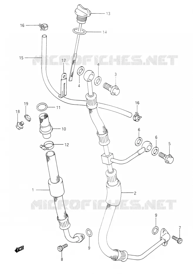 OLIE SLANG Suzuki MOTO 350 DR 1991  DR350M(E28)