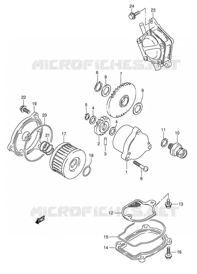 OLIEPOMP - FUEL PUMP Suzuki MOTO 800 DR 1994  DR800SR(E4)