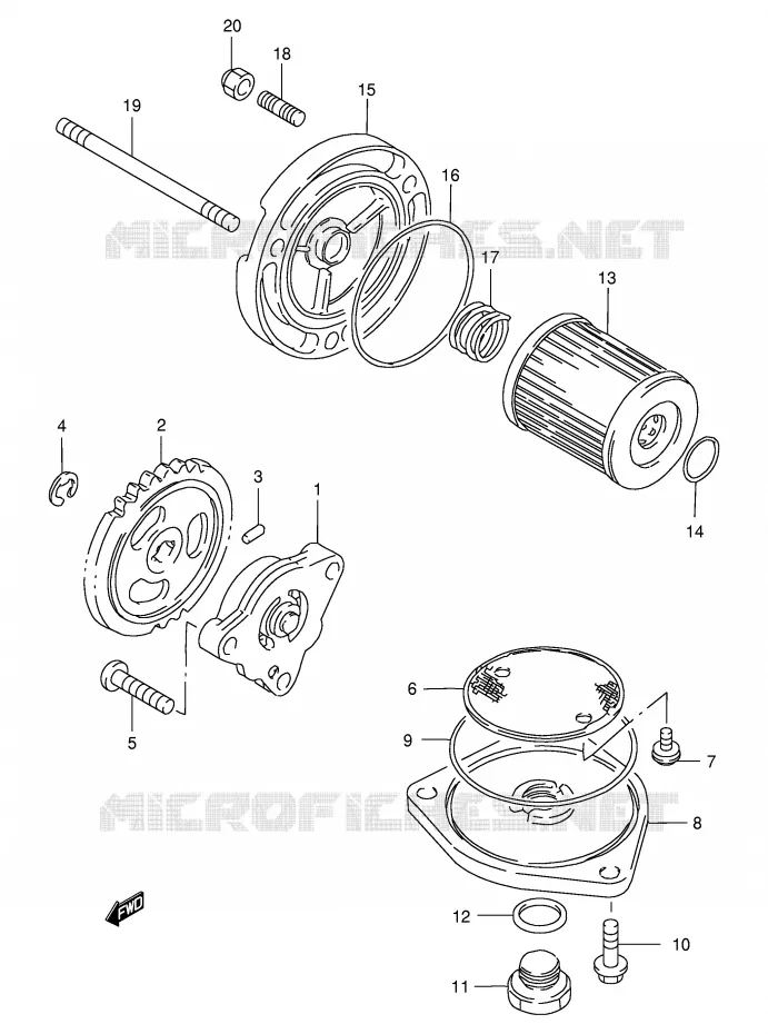 OLIEPOMP Suzuki MOTO 200 DR 1997  DR200SEV(E24)