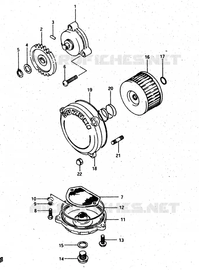 OLIEPOMP Suzuki MOTO 500 DR 1987  DR500RH(G/H/J)