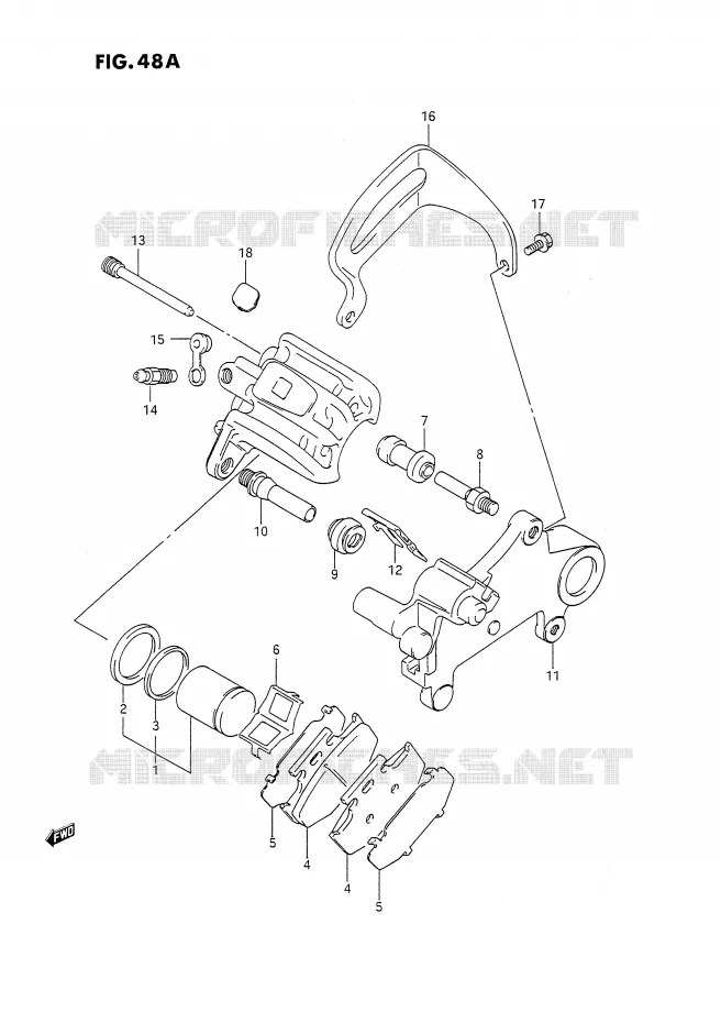 REAR CALIPER (MODELE N/P) Suzuki MOTO 350 DR 1992  DR350SN(E2)