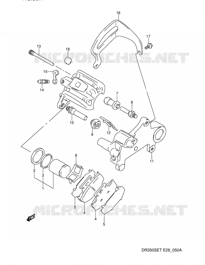 REAR CALIPER (MODELE N/P) Suzuki MOTO 350 DR 1992  DR350SN(E28)