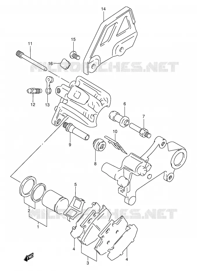 REAR CALIPER Suzuki MOTO 350 DR 1995  DR350SES(E2)