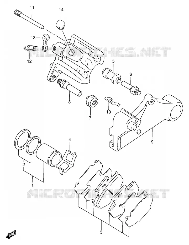 REAR CALIPER Suzuki MOTO 650 DR 1997  DR650SEV(E4)