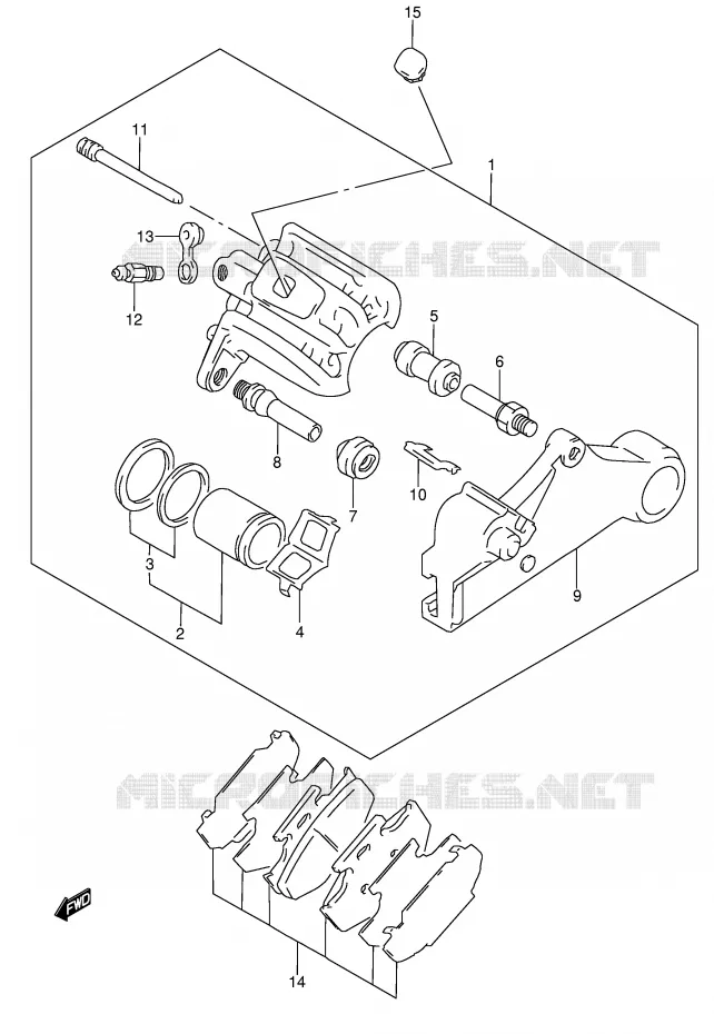 REAR CALIPER Suzuki MOTO 650 DR 2005  DR650SEK5(E4)