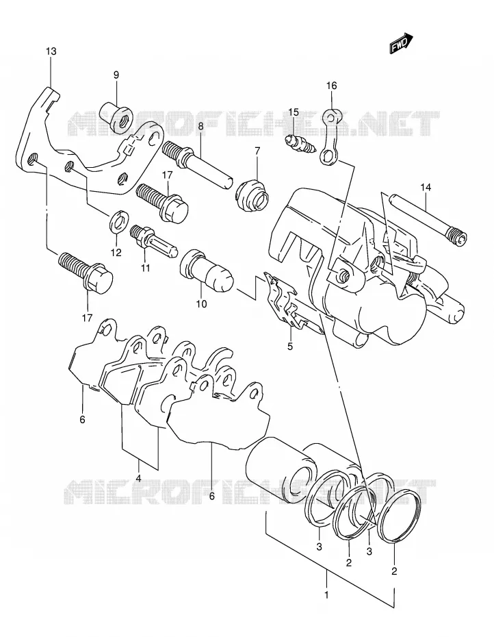 REAR CALIPER Suzuki MOTO 800 DR 1991  DR800SM(E4)