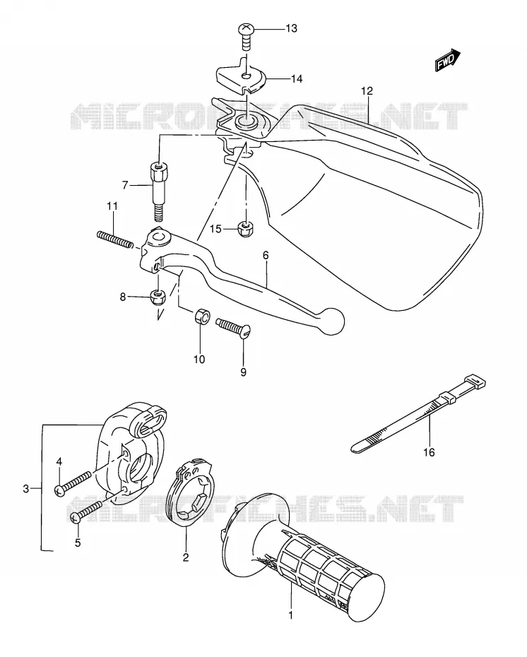 RECHTS KNUCKLE COVER Suzuki MOTO 350 DR 1993  DR350P(E3)