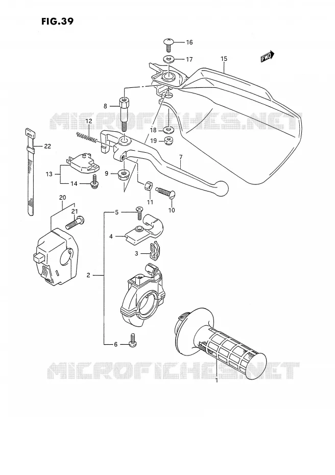 RIGHT SWITCH - HANDGREEP (DR350SL/SM,DR350SN/SP/SR E24) Suzuki MOTO 350 DR 1994  DR350SHR(E2)