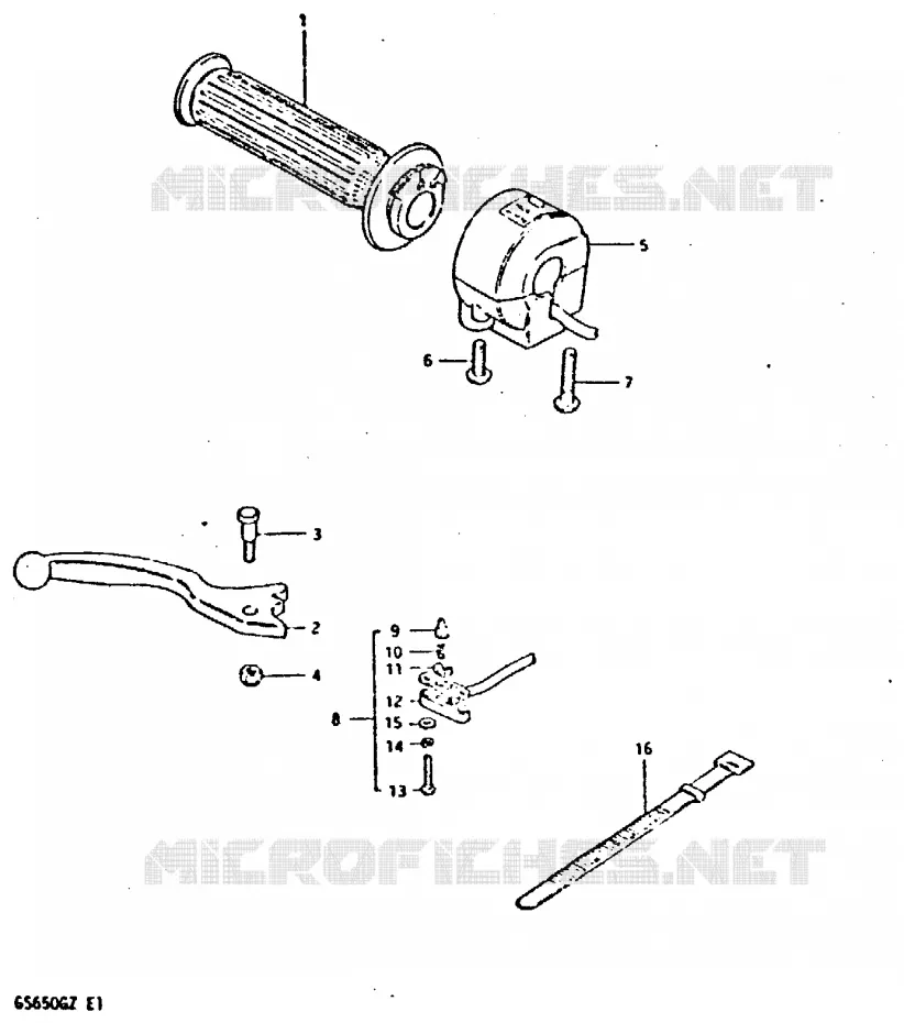 RIGHT SWITCH - HANDGREEP (MODELE X) Suzuki MOTO 650 GS 1999  GS650GX(X/Z)
