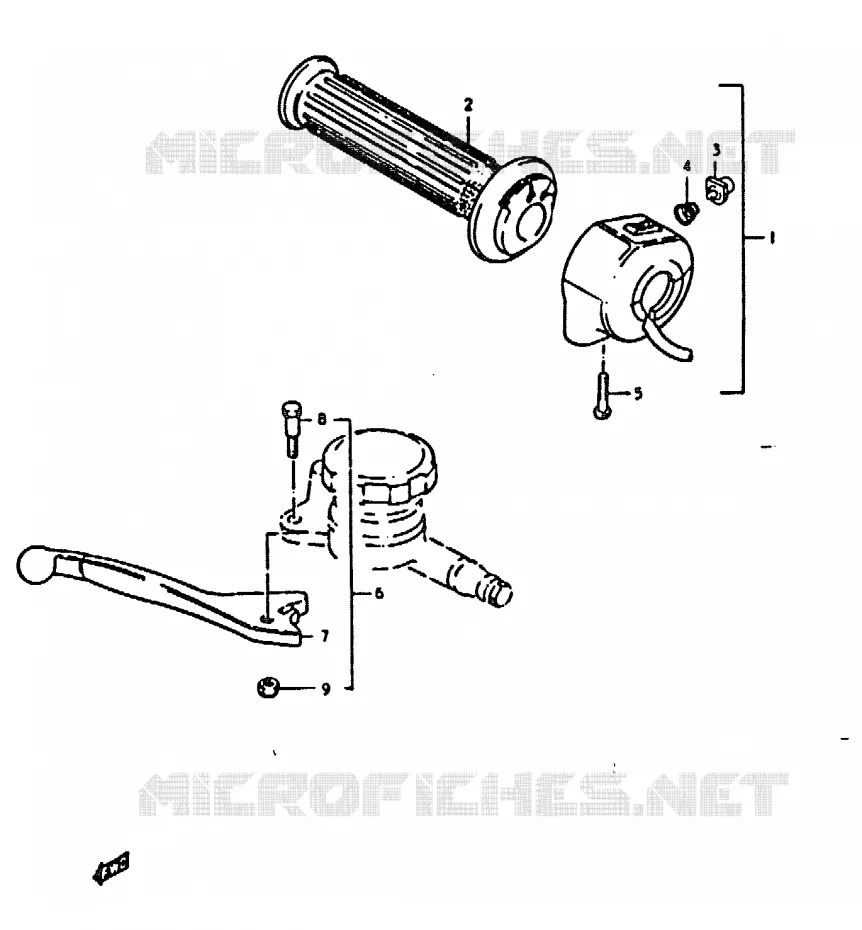 RIGHT SWITCH - HANDGREEP Suzuki MOTO 1000 GS 1978  GS1000HC(C/N)