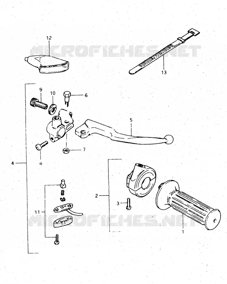 RIGHT SWITCH - HANDGREEP Suzuki MOTO 500 DR 1983  DR500SD(E1)