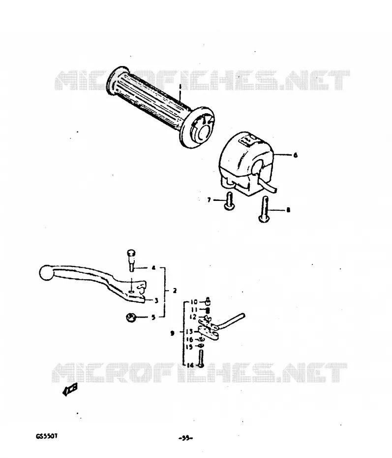 RIGHT SWITCH - HANDGREEP Suzuki MOTO 550 GS 1980  GS550ET(T)