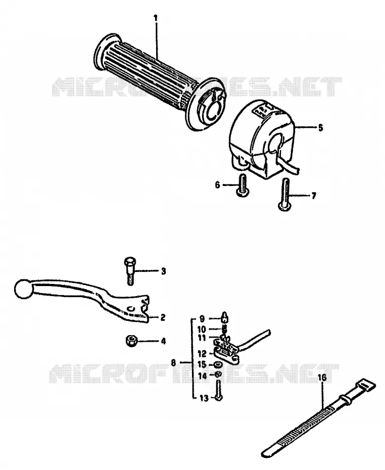RIGHT SWITCH - HANDGREEP Suzuki MOTO 550 GS 1981  GS550MX(X/Z)