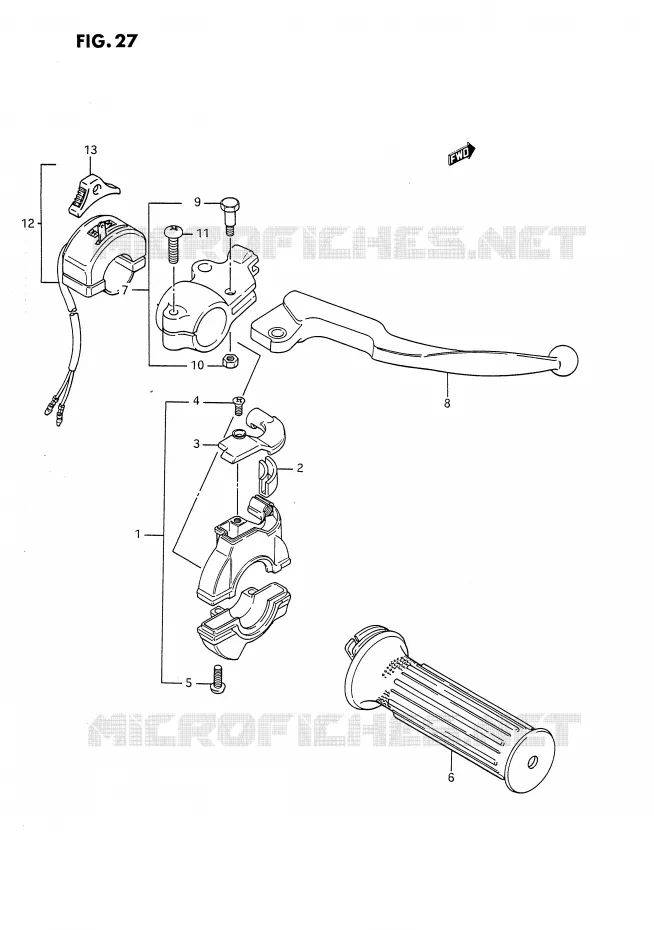 RIGHT SWITCH - HANDGREEP Suzuki MOTO 80 DS 1988  DS80J(E24)