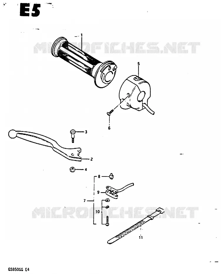 RIGHT SWITCH - HANDGREEP Suzuki MOTO 850 GS 1984  GS850GE(E4)