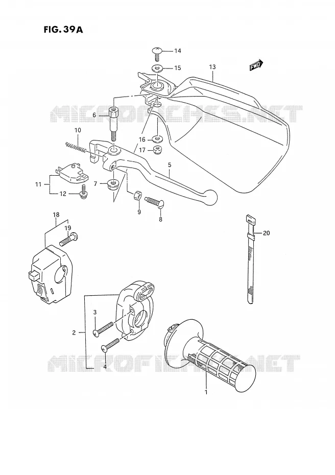 RIGHT SWITCH - HANDGREEP (VOIR NOTE) Suzuki MOTO 350 DR 1993  DR350SUP(E2)