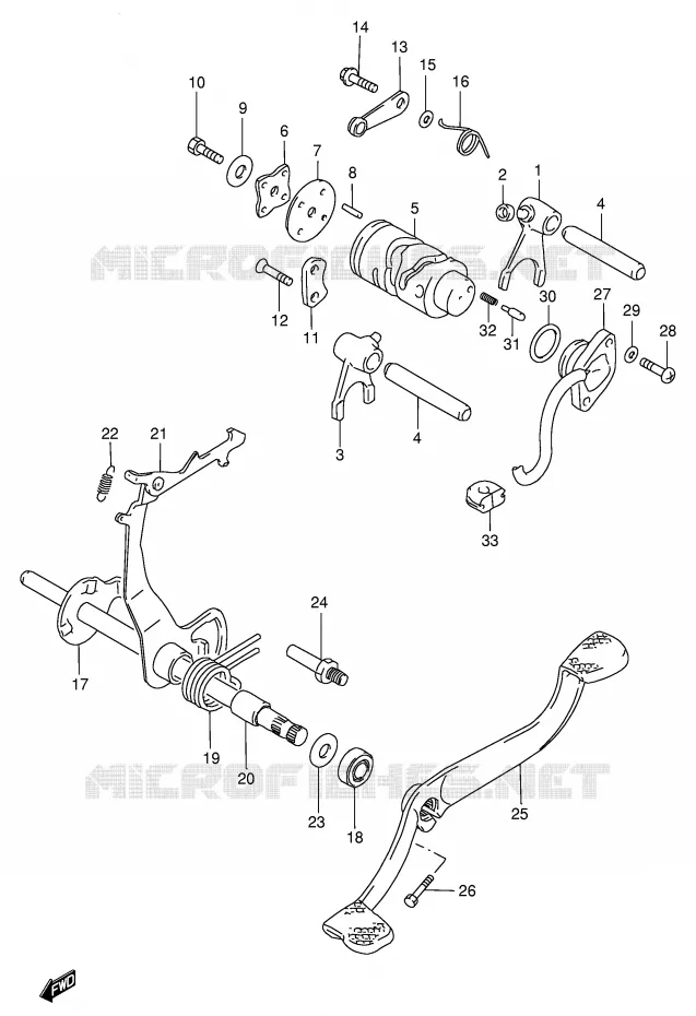 SCHAKELEN ASSY (MODELE G/R) Suzuki SCOOTER 100 FB 1986  FB100G(E71)