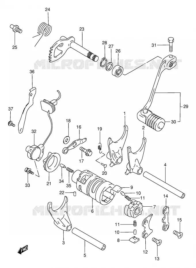 SCHAKELEN ASSY Suzuki MOTO 650 DR 1995  DR650RES(E2)