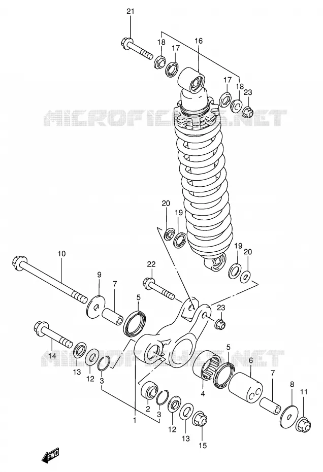 SCHOKBREKER AANEENSCHAKELING Suzuki MOTO 200 DR 2000  DR200SEY(E24)