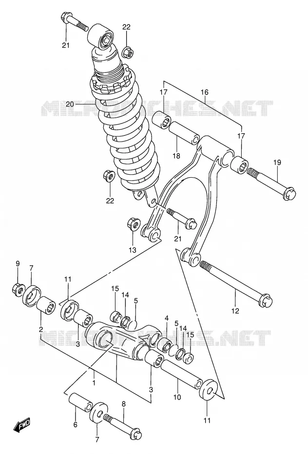 SCHOKBREKER AANEENSCHAKELING Suzuki MOTO 650 DR 1995  DR650REUS(E2)
