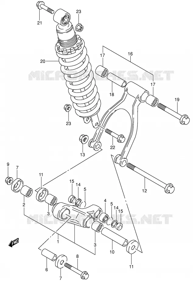SCHOKBREKER AANEENSCHAKELING Suzuki MOTO 650 DR 1996  DR650RSET(E4)
