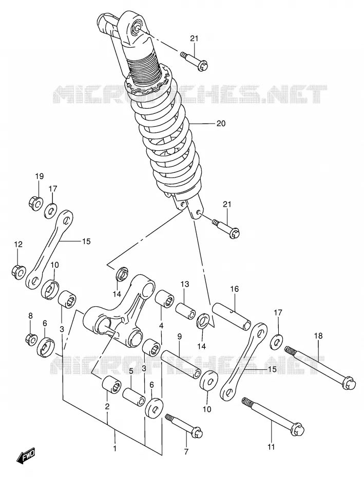 SCHOKBREKER AANEENSCHAKELING Suzuki MOTO 650 DR 2001  DR650SEK1(E3/E28)