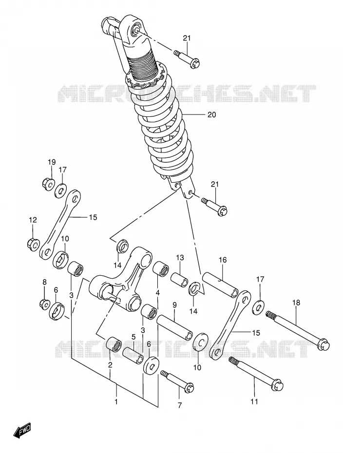 SCHOKBREKER AANEENSCHAKELING Suzuki MOTO 650 DR 2003  DR650SEK3(E4)