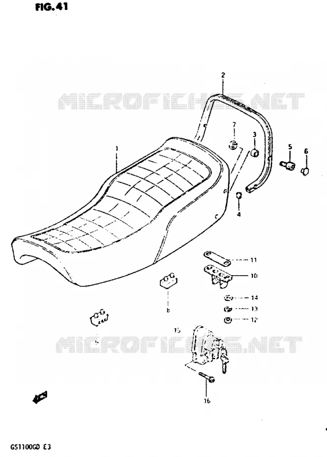 SEAT (MODELE D) Suzuki MOTO 1100 GS-G 1982  GS1100GZ(Z/D)