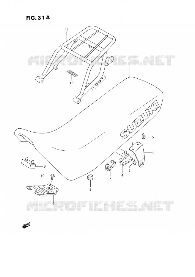 SEAT (MODELE R) Suzuki MOTO 350 DR 1993  DR350SP(E2)