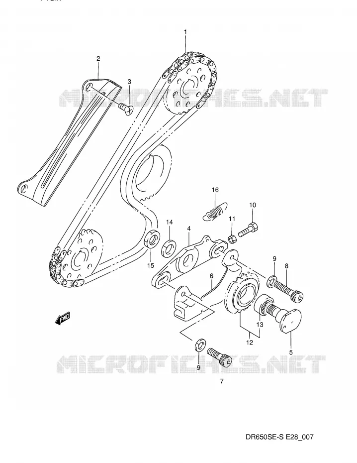 SLINGERKETEN Suzuki MOTO 650 DR 1994  DR650SER(E28)
