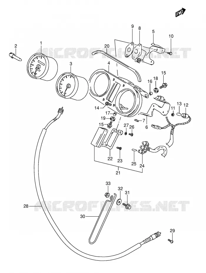 SNELHEIDSMETER (MODELE M/N/P/R) Suzuki MOTO 800 DR 1995  DR800SUS(E4)