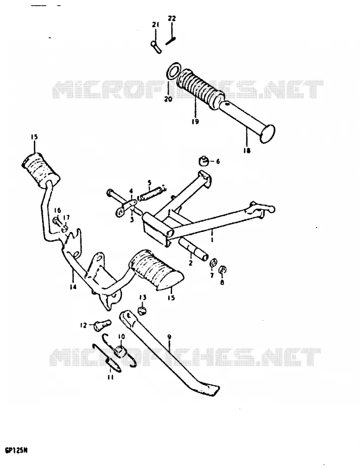 STAND - FOOTREST (E18) Suzuki MOTO 125 GP 1992  GP125UN(C/N)