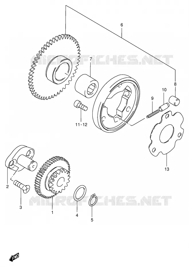 STARTMOTOR CLUTCH (FB100DG/DR/DS/DV) Suzuki SCOOTER 100 FB 1994  FB100R(E71)