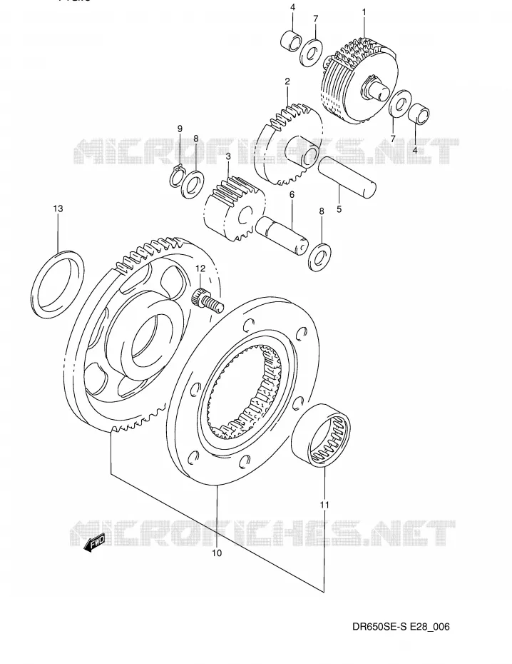 STARTMOTOR CLUTCH (MODELE R/S) Suzuki MOTO 650 DR 1992  DR650SN(E28)