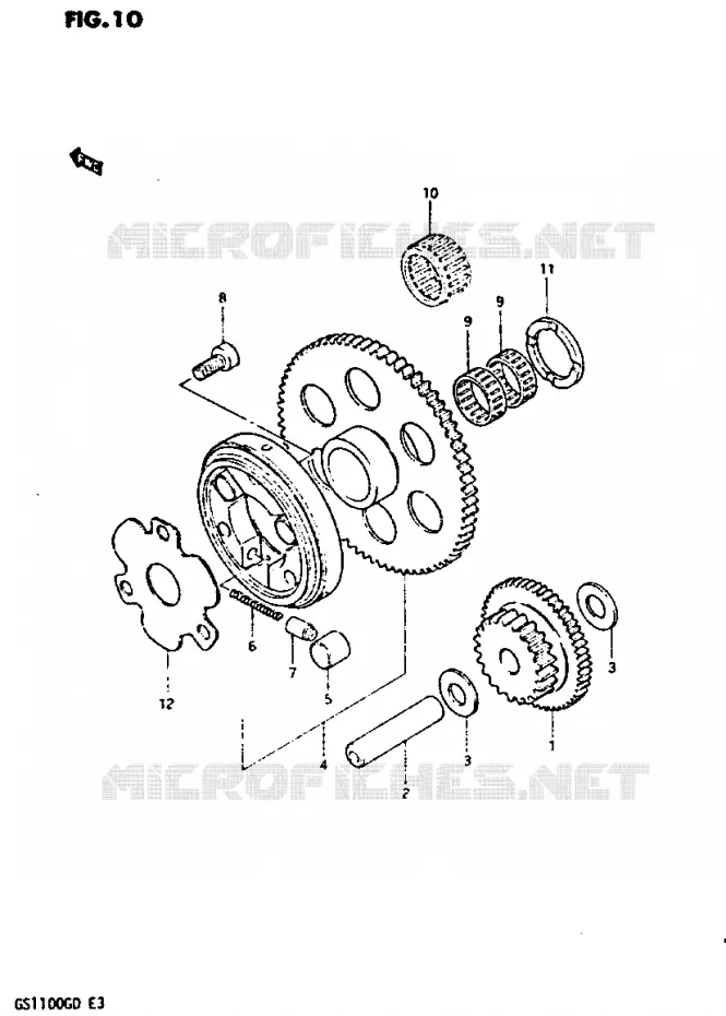 STARTMOTOR CLUTCH Suzuki MOTO 1100 GS-G 1983  GS1100GD(Z/D)