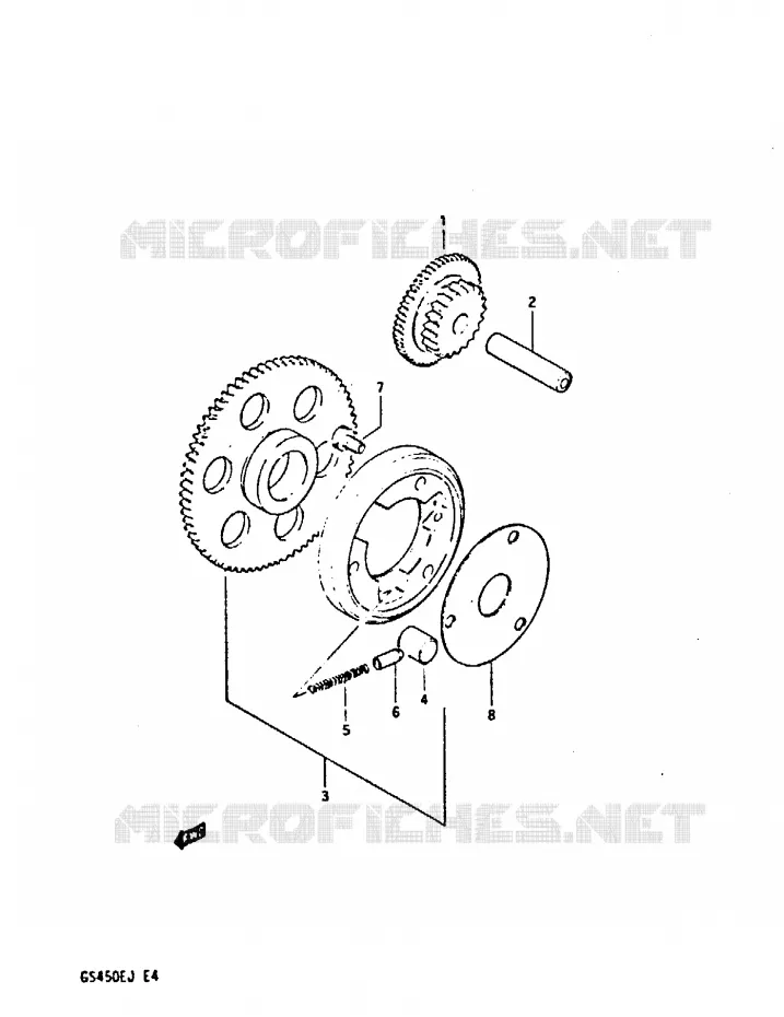 STARTMOTOR CLUTCH Suzuki MOTO 450 GS-E 1988  GS450EUJ(E/F/G/H/J)